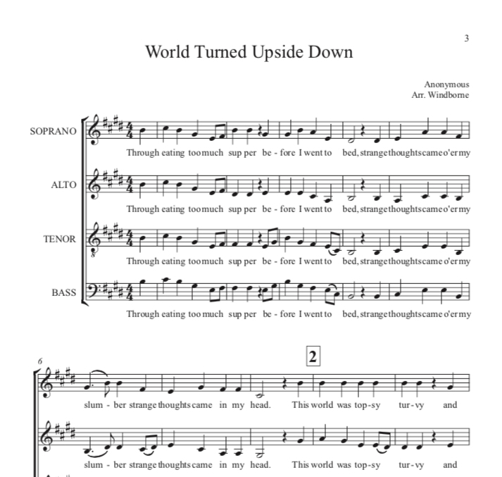 World Turned Upside Down Score And Performance Rights Windborne